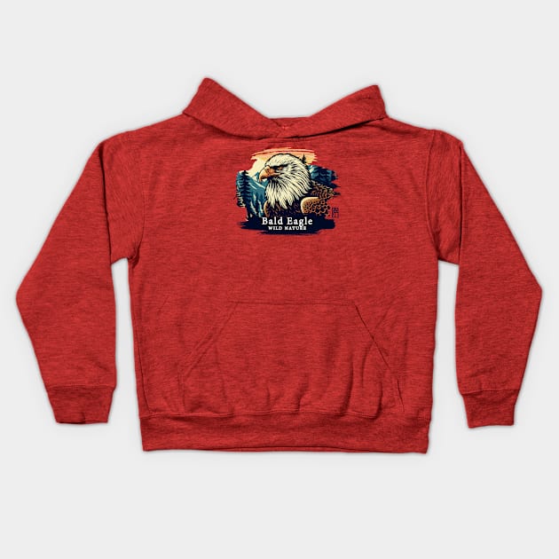 Bald Eagle - WILD NATURE - BALD EAGLE -4 Kids Hoodie by ArtProjectShop